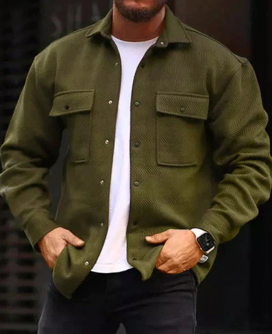 Men’s Coat – Polo Collar Top for Stylish Work & Casual Wear.