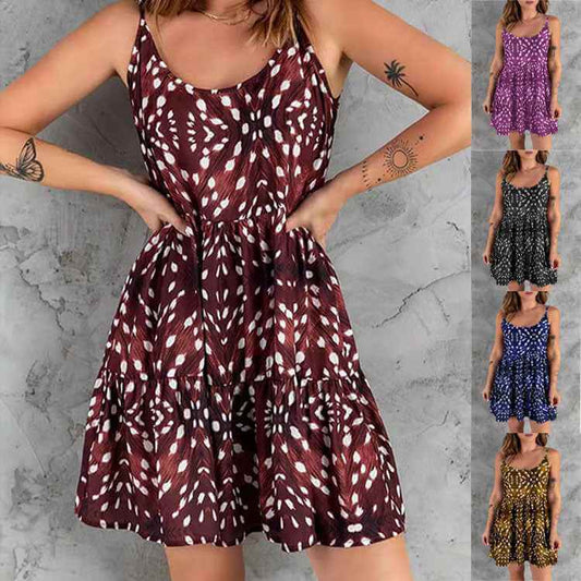 Printed Boho Commuter Sling Dress – Lightweight, Chic & Effortless Everyday Style.
