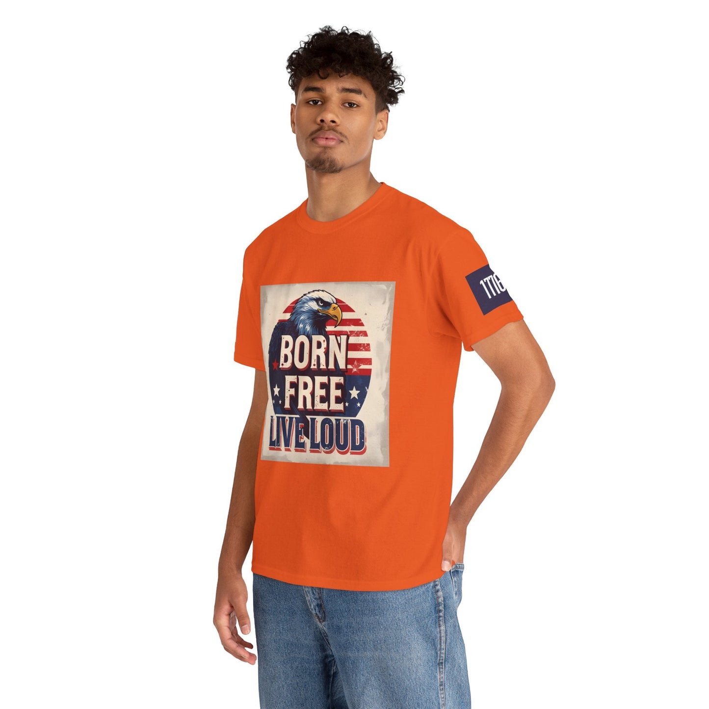 Patriotic Unisex Tee - Born Free Live Loud American Pride Shirt Printify
