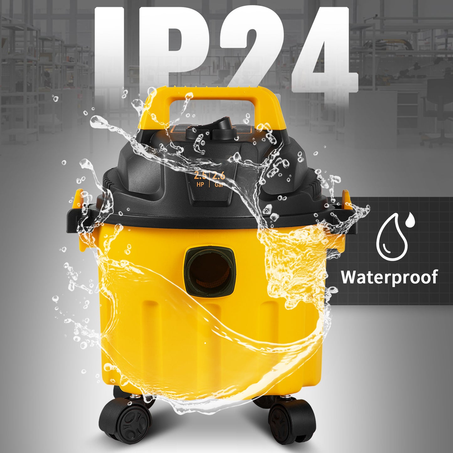 VEVOR Wet Dry Vac – 2.6 Gal 3-in-1 Portable Shop Vacuum with Blower & Attachments.