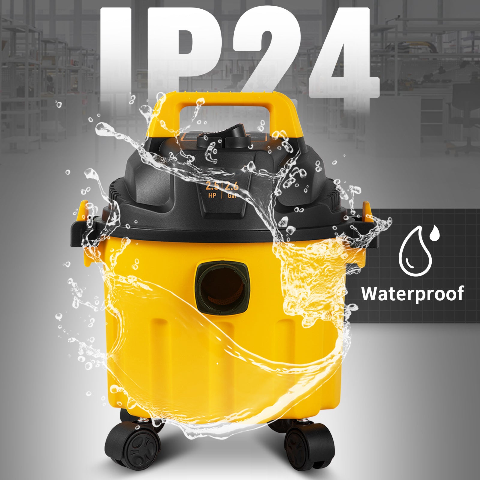 VEVOR Wet Dry Vac – 2.6 Gal 3-in-1 Portable Shop Vacuum with Blower & Attachments.
