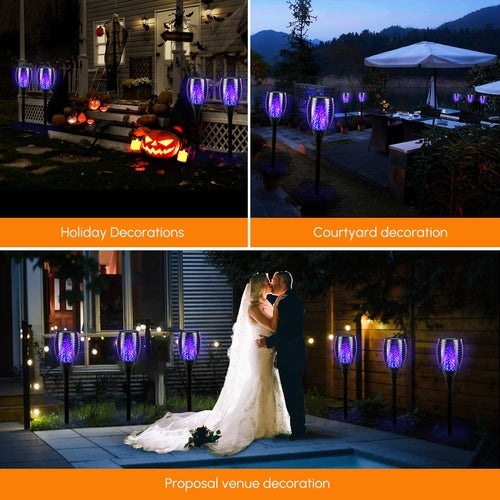 4 Pack Solar Torch Lights – Outdoor 12 LED Flickering Flame Solar Lamps Bright Starz Store