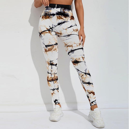 Tie-Dye Seamless High-Rise Sports Leggings – Stylish, Comfortable.
