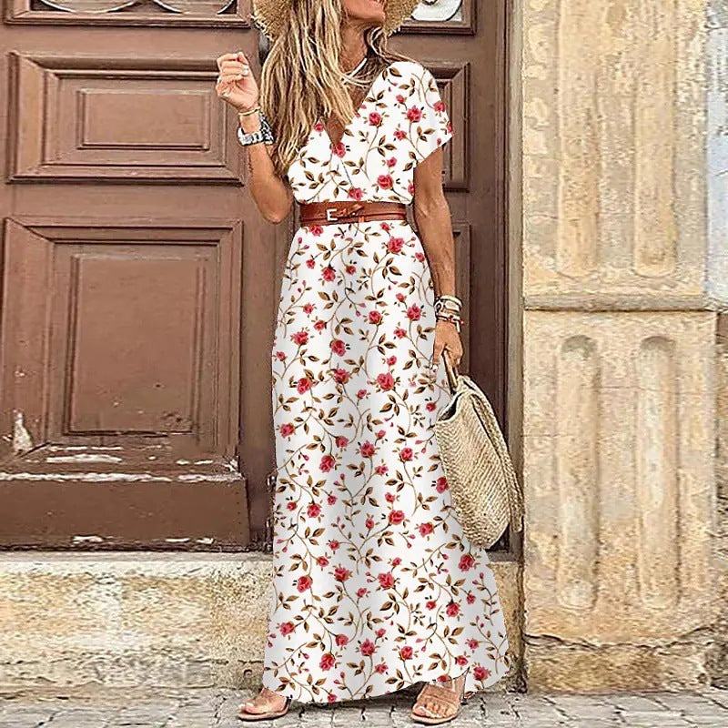 Fashionable Boho V-Neck Floral Dress – Flowy, Feminine & Effortlessly Chic.