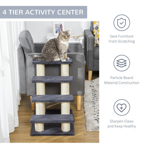 PawHut Cat Tree with Steps – Indoor Cat & Dog Stair Tower with Scratching Posts cjdropshipping