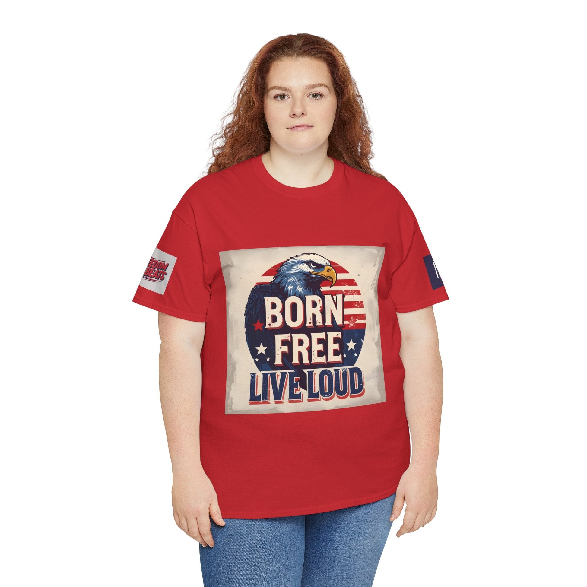 Patriotic Unisex Tee - Born Free Live Loud American Pride Shirt Printify
