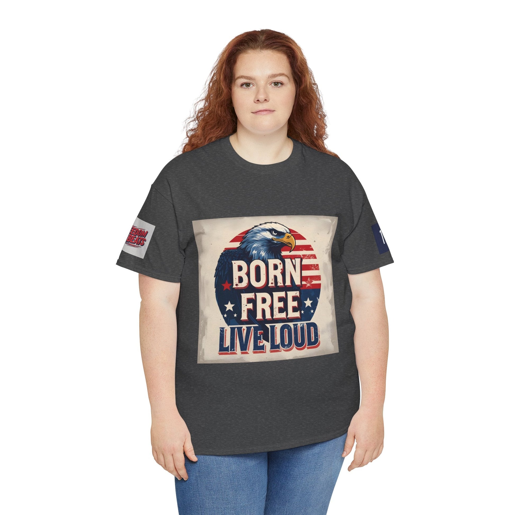 Patriotic Unisex Tee - Born Free Live Loud American Pride Shirt Printify
