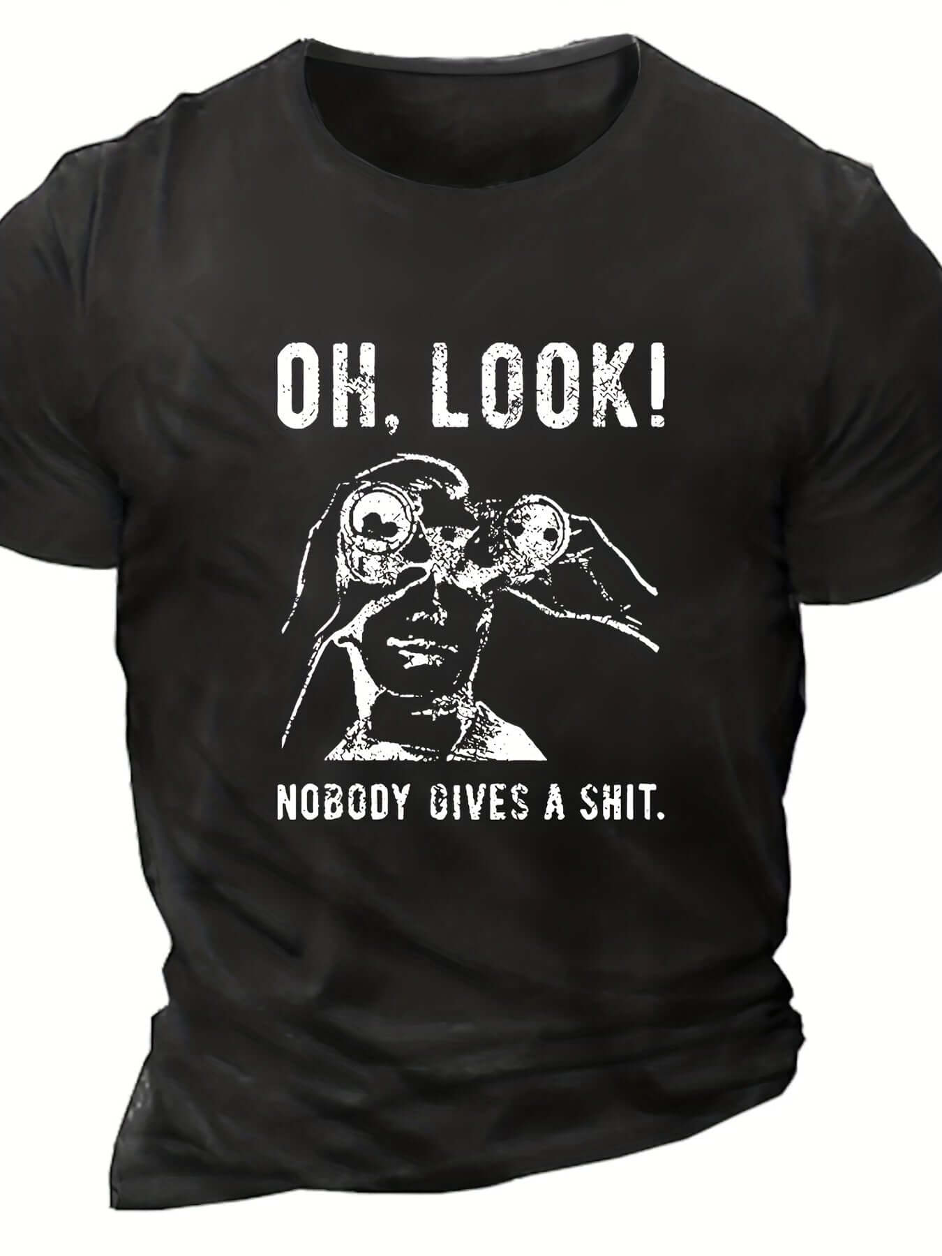 Men’s Oversized Novelty T-shirt – Telescope Print Summer Tee for Tall Men.