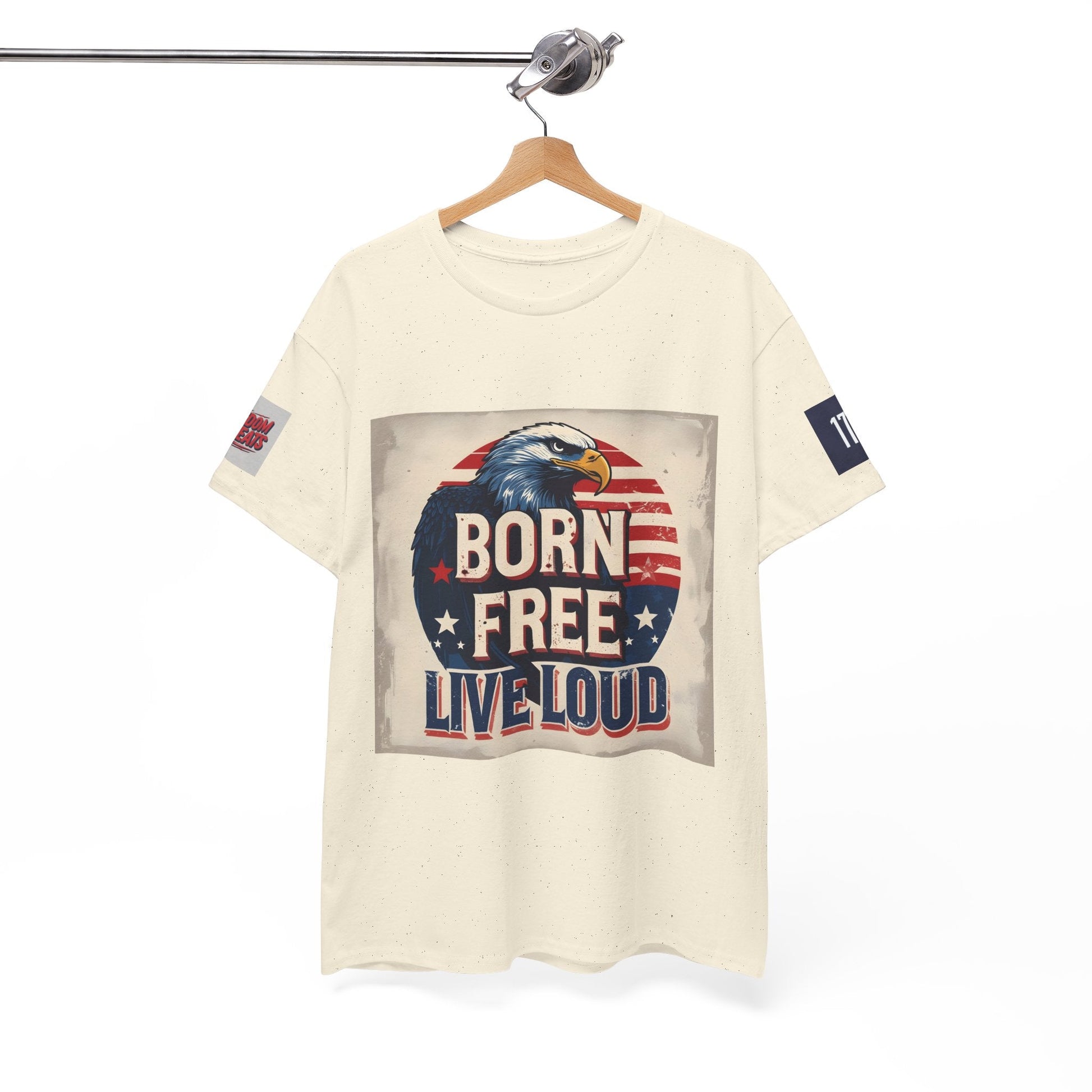 Patriotic Unisex Tee - Born Free Live Loud American Pride Shirt Printify