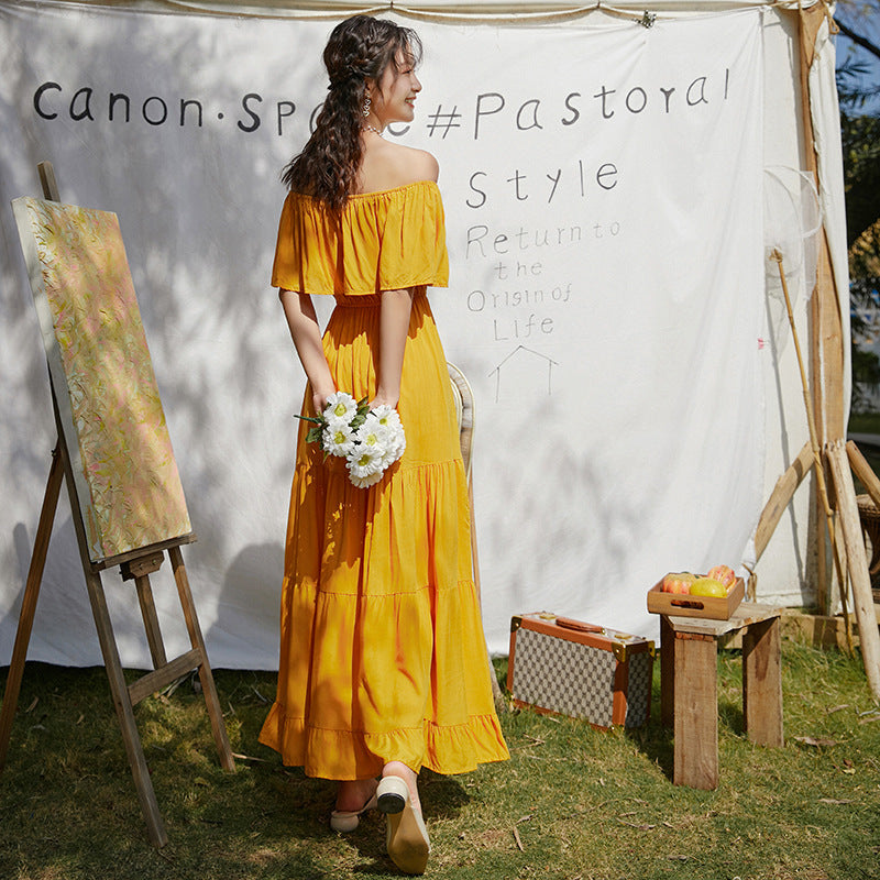 One-Shoulder Boho Beach Dress – Effortless, Flowy & Chic Summer Style.