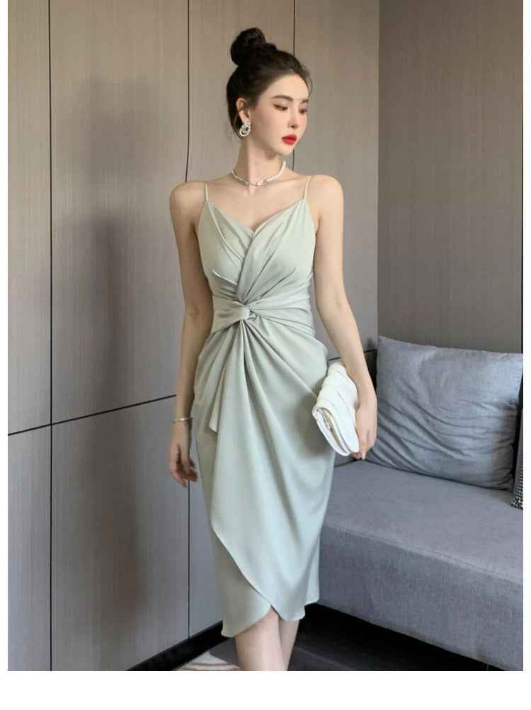 Women’s Satin Slim Fit Fashion Slim Slip Dress – Elegant Evening & Party Wear.
