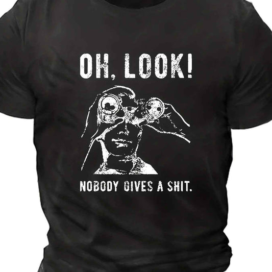 Men’s Oversized Novelty T-shirt – Telescope Print Summer Tee for Tall Men.
