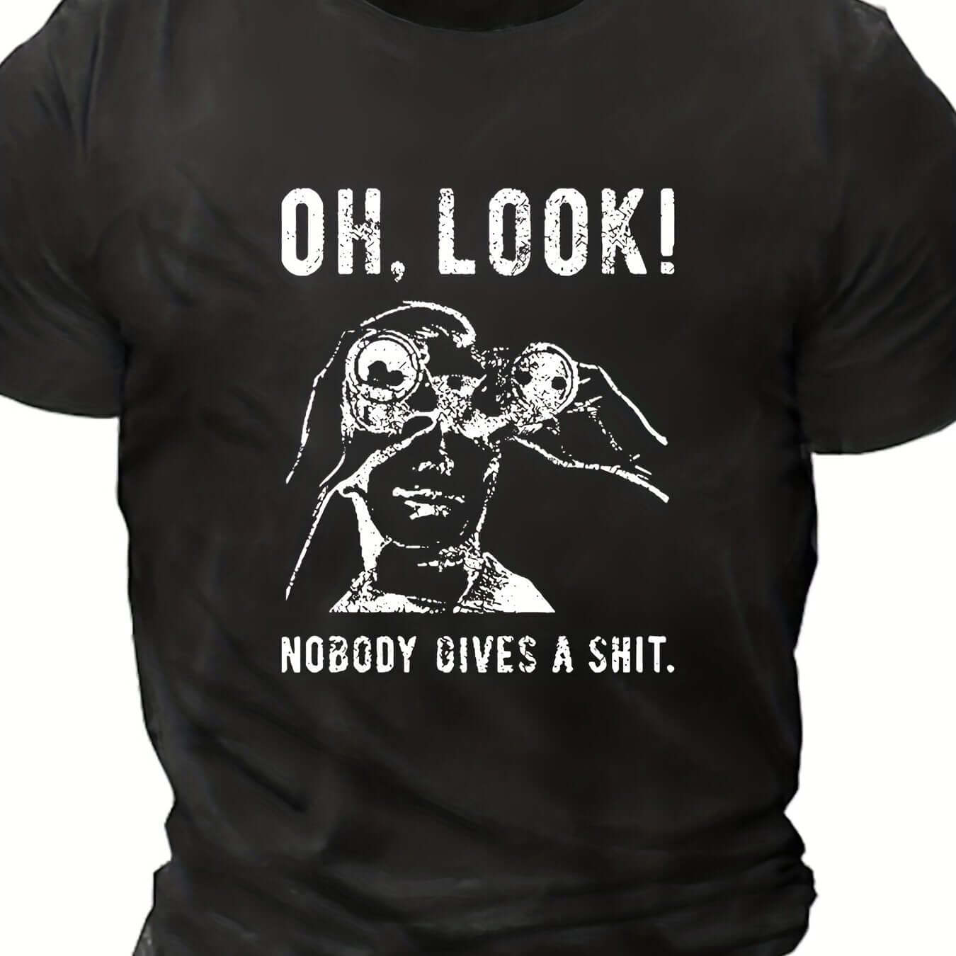 Men’s Oversized Novelty T-shirt – Telescope Print Summer Tee for Tall Men.
