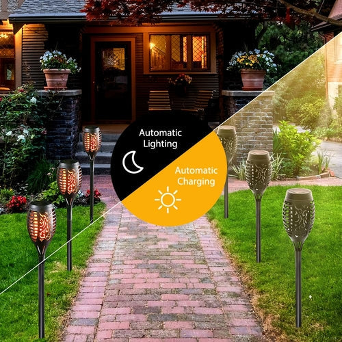 4 Pack Solar Torch Lights – Outdoor 12 LED Flickering Flame Solar Lamps Bright Starz Store