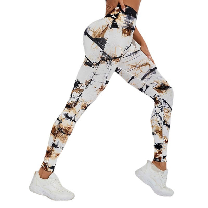 Tie-Dye Seamless High-Rise Sports Leggings – Stylish, Comfortable.