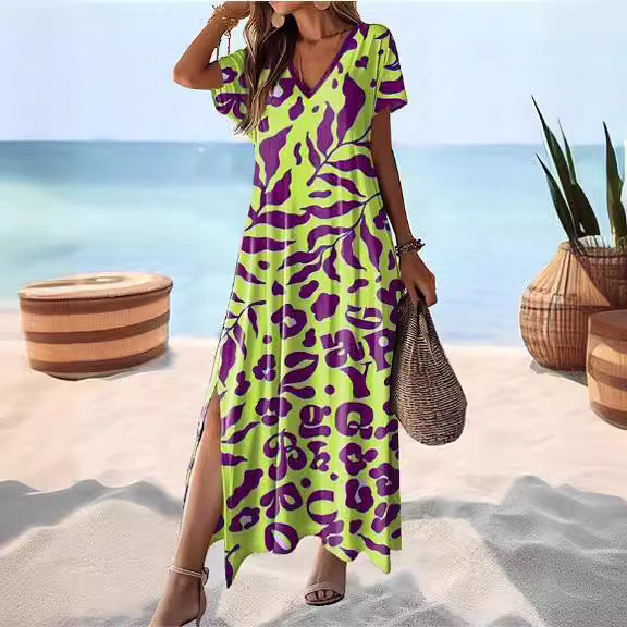 High Waist Floral Print Maxi Skirt – Elegant Boho Summer Skirt for Women.