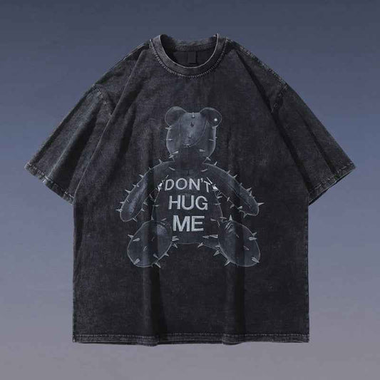 Vintage Bear Graphic Streetwear T-Shirt – Oversized Hip Hop Tee for Women & Teens.