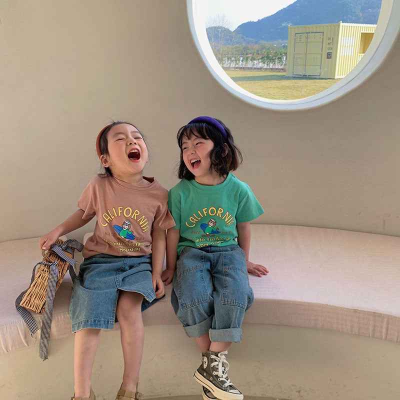 Summer Kids Cartoon T-Shirts – Boys & Girls O-Neck Short Sleeve Tees for Casual Wear.
