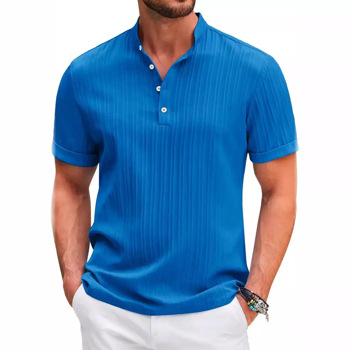 Men’s Summer Polo Shirt | Stand Collar Short Sleeve Casual Beachwear 2025.