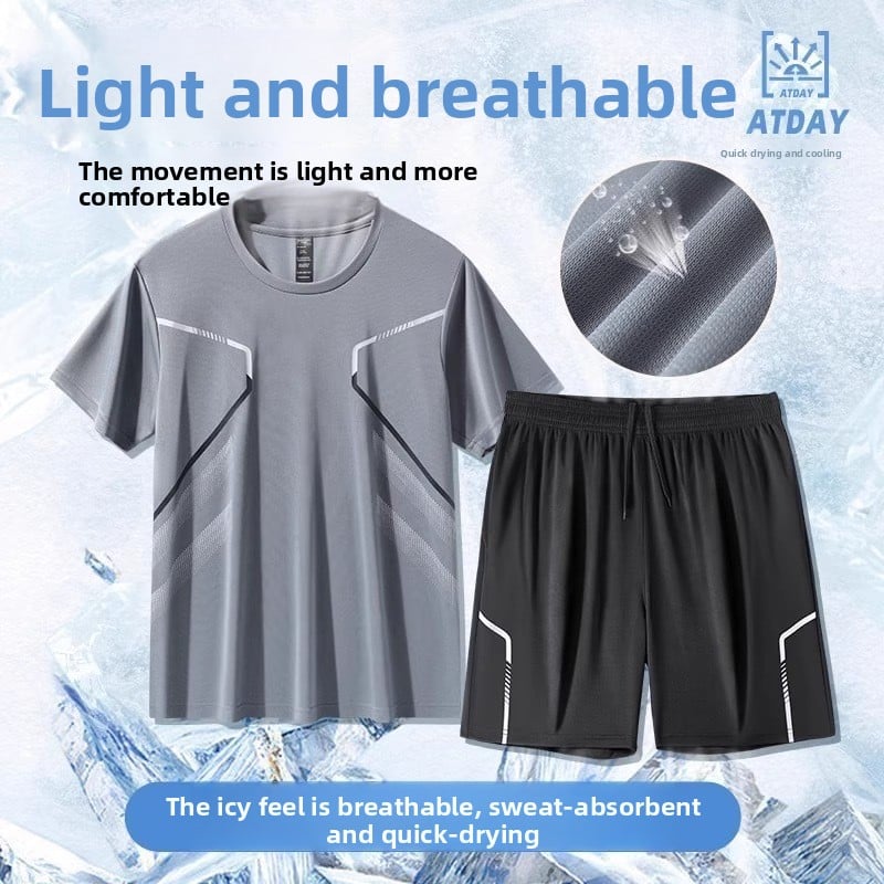Men’s Summer Quick-Drying Sports Outfit Set.