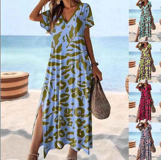High Waist Floral Print Maxi Skirt – Elegant Boho Summer Skirt for Women.