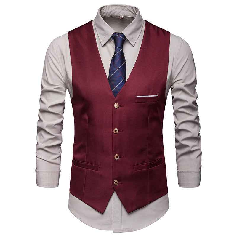 Men’s Suit Vest – Formal & Casual Business Waistcoat for Groomsmen, Weddings, and Office Wear.