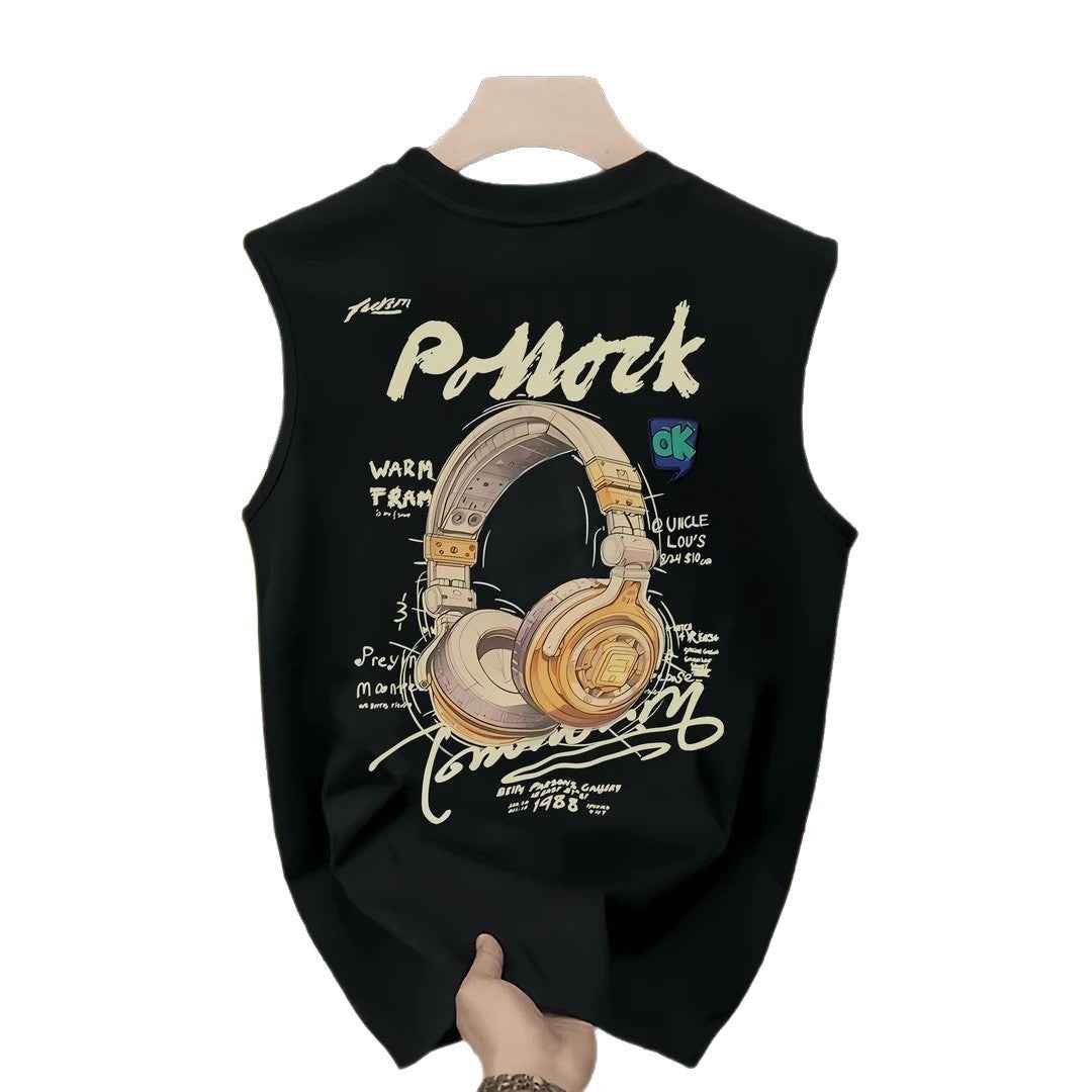 Men’s Sleeveless T-Shirt Jacket – Lightweight Casual Summer Vest Top.
