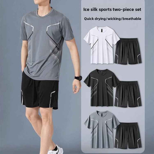 Men’s Summer Quick-Drying Sports Outfit Set.