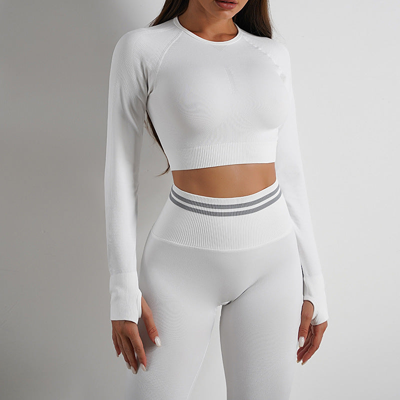 Seamless Yoga Pants & Long Sleeve Tops | Butt-Lifting Slim Fit Workout Sportswear cjdropshipping