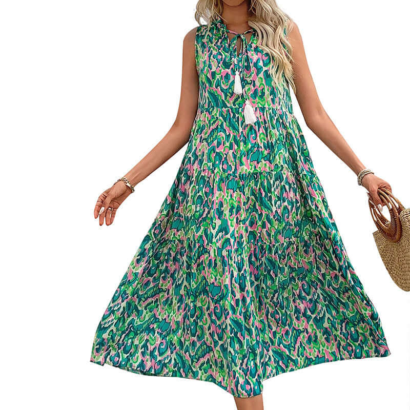 Women’s Elegant Sleeveless Boho Dress – Flowy, Feminine & Effortless Summer Charm.