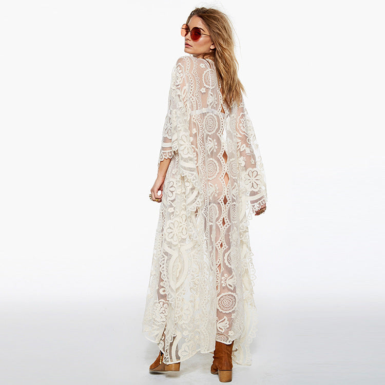 Hippie Boho Lace Beach Party Dress – Free-Spirited, Flowy & Festival Ready.