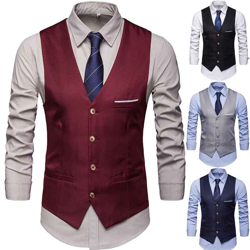 Men’s Suit Vest – Formal & Casual Business Waistcoat for Groomsmen, Weddings, and Office Wear.