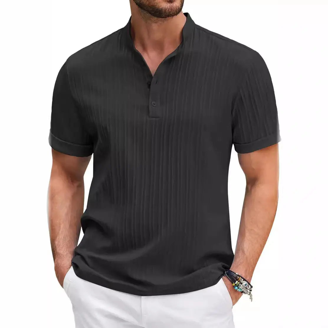 Men’s Summer Polo Shirt | Stand Collar Short Sleeve Casual Beachwear 2025.