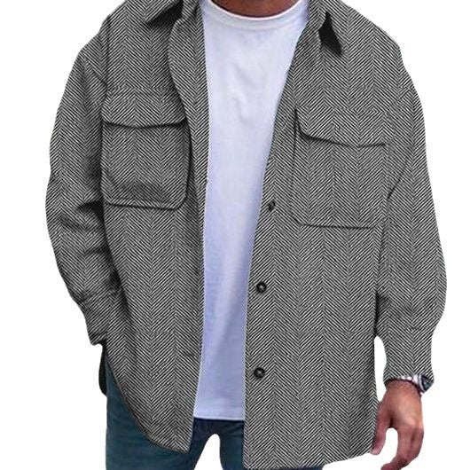 Men’s Coat – Polo Collar Top for Stylish Work & Casual Wear.