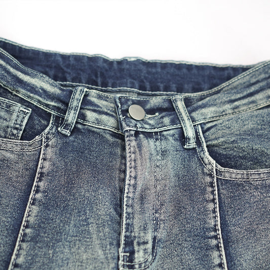 Vintage Star Pattern Jeans – Women’s High-Waist Wide-Leg Retro Denim cjdropshipping