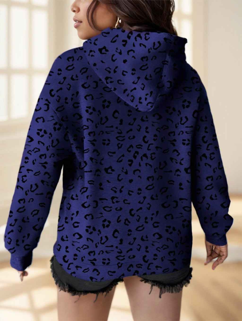 Wild Comfort – Women’s Leopard Print Long Sleeve Casual Hoodie Sweatshirt.