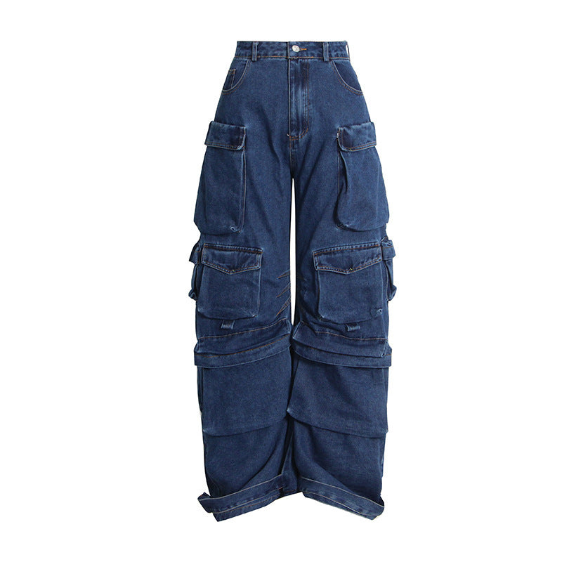 Women’s Baggy Wide Leg Jeans – High-Waist Casual Loose Denim Pants cjdropshipping
