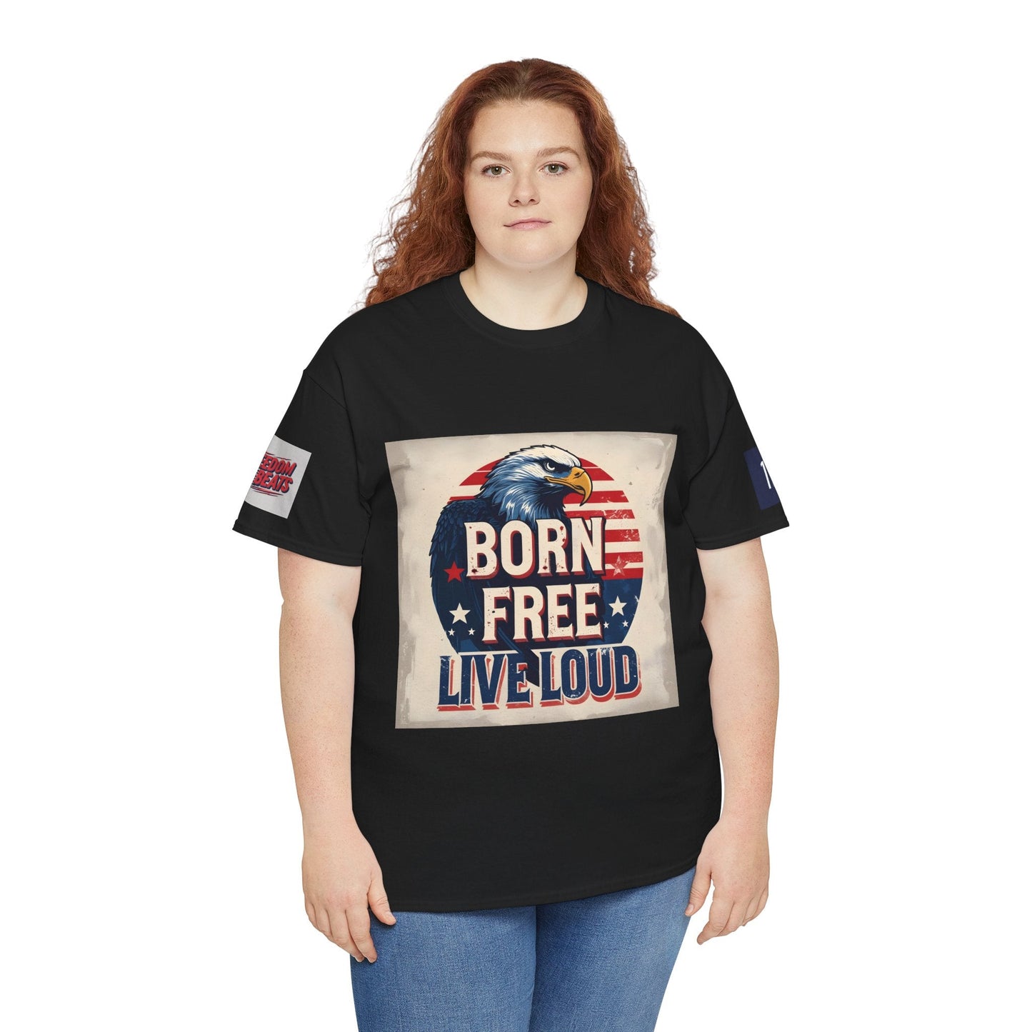Patriotic Unisex Tee - Born Free Live Loud American Pride Shirt Printify