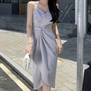 Women’s Satin Slim Fit Fashion Slim Slip Dress – Elegant Evening & Party Wear.