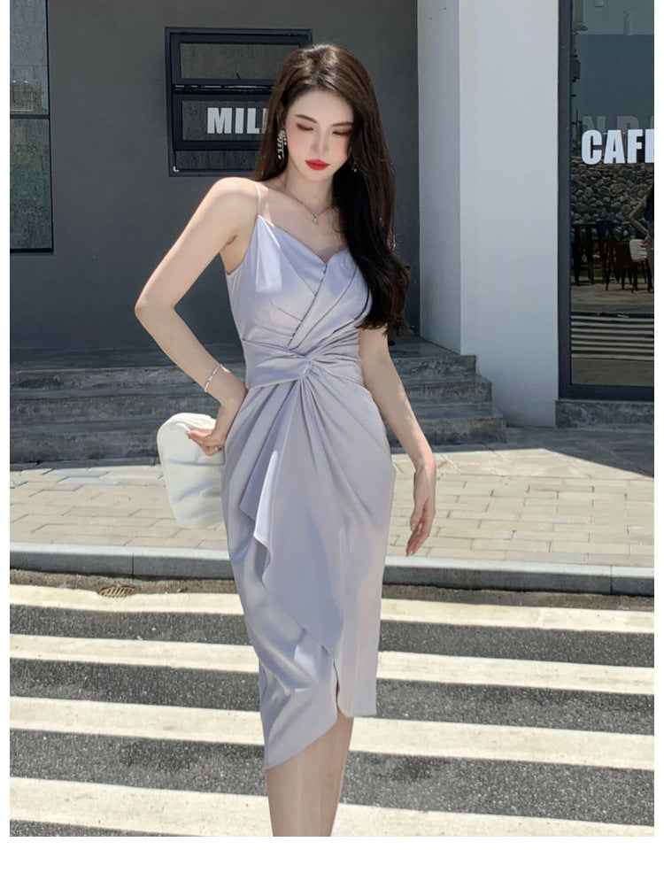 Women’s Satin Slim Fit Fashion Slim Slip Dress – Elegant Evening & Party Wear.
