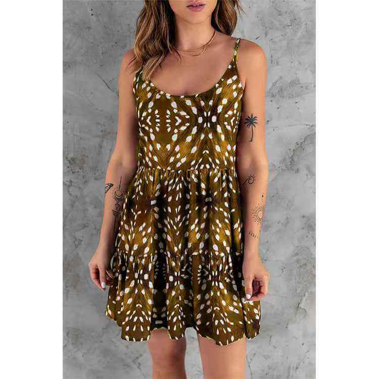 Printed Boho Commuter Sling Dress – Lightweight, Chic & Effortless Everyday Style.