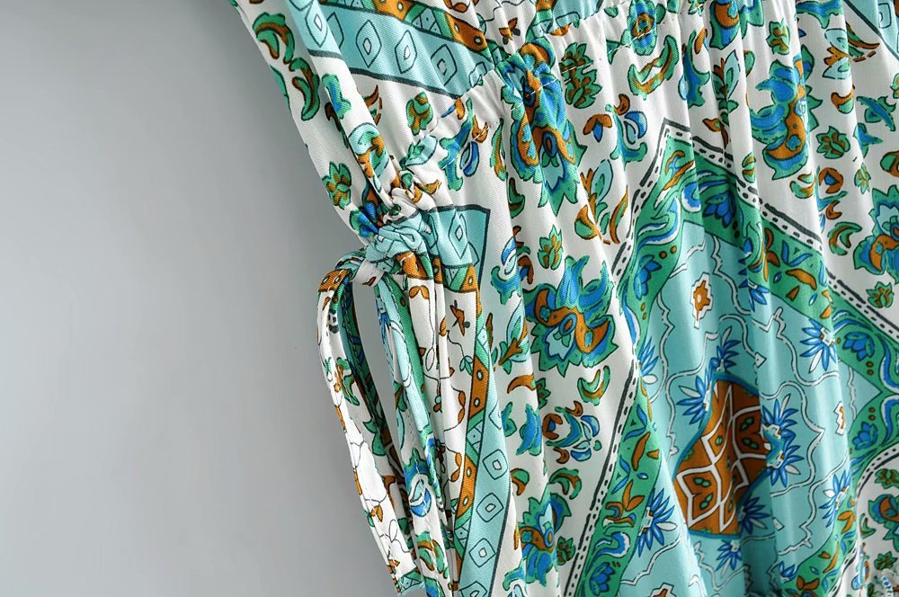 Casual Floral Short Boho Maxi Dress – Lightweight Summer Beach & Vacation Outfit.