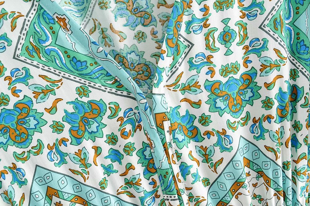 Casual Floral Short Boho Maxi Dress – Lightweight Summer Beach & Vacation Outfit.