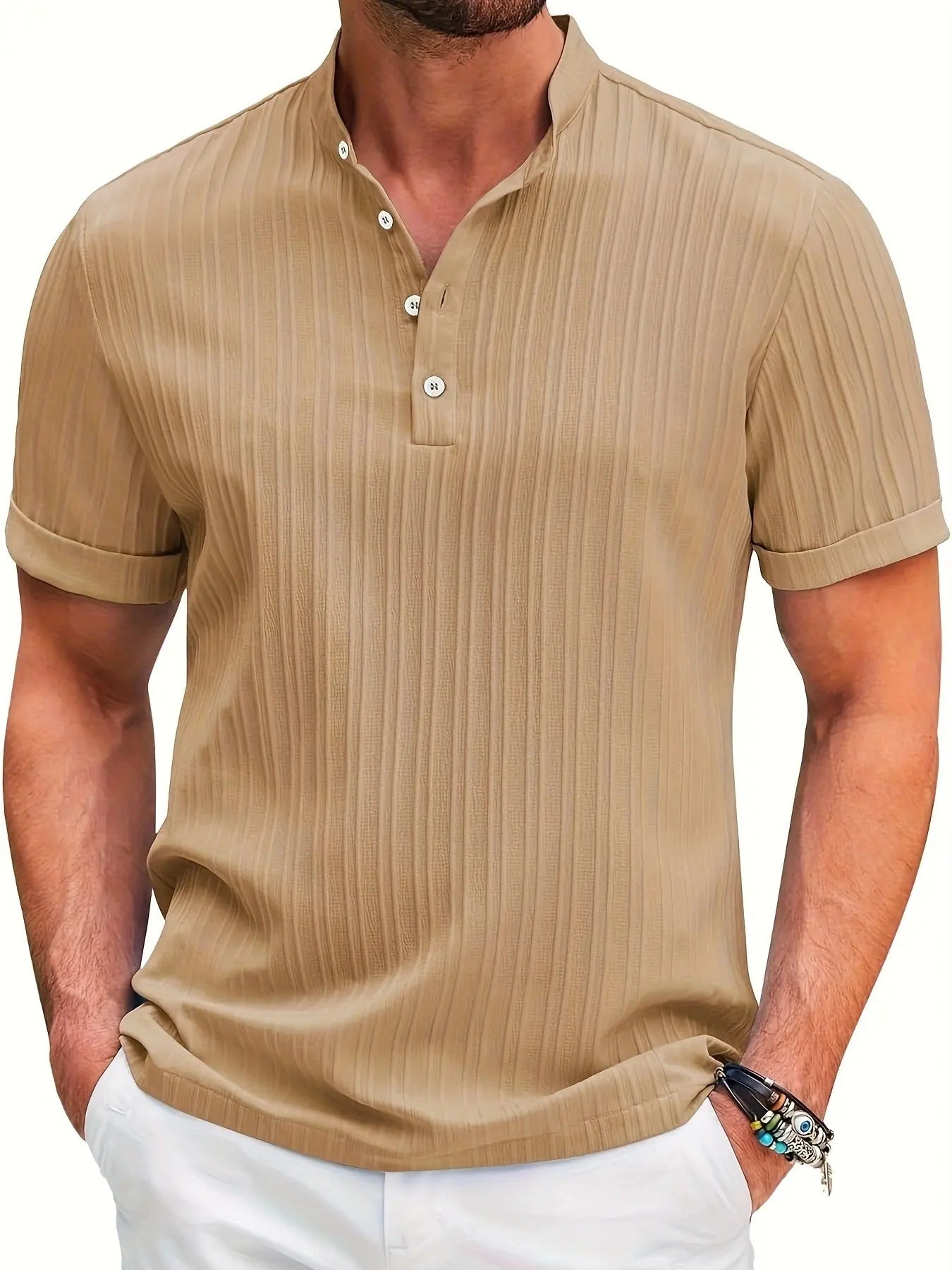 Men’s Summer Polo Shirt | Stand Collar Short Sleeve Casual Beachwear 2025.