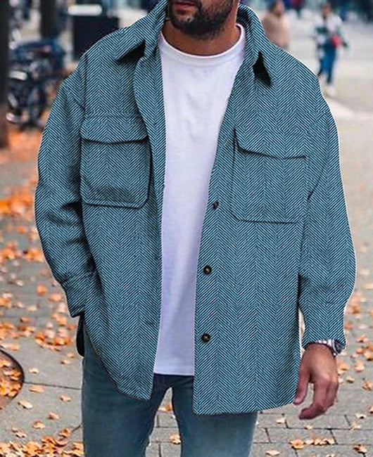 Men’s Coat – Polo Collar Top for Stylish Work & Casual Wear.