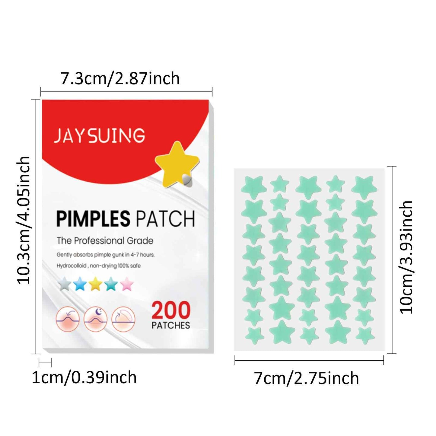 Pimple Patches,Pimple Patches For Face, Hydrocolloid Acne Patches, Cute Star Stickers Hydrocolloid Acne Pimple Patch For Covering Zits And Blemishes.