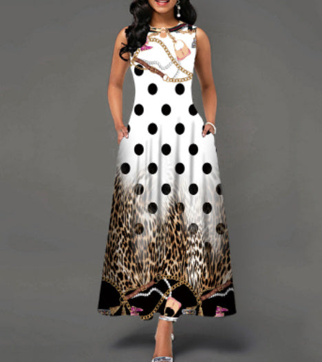 Black and White Color Block Floral Print Maxi Dress – Stylish Boho Summer Beach & Party Dress.