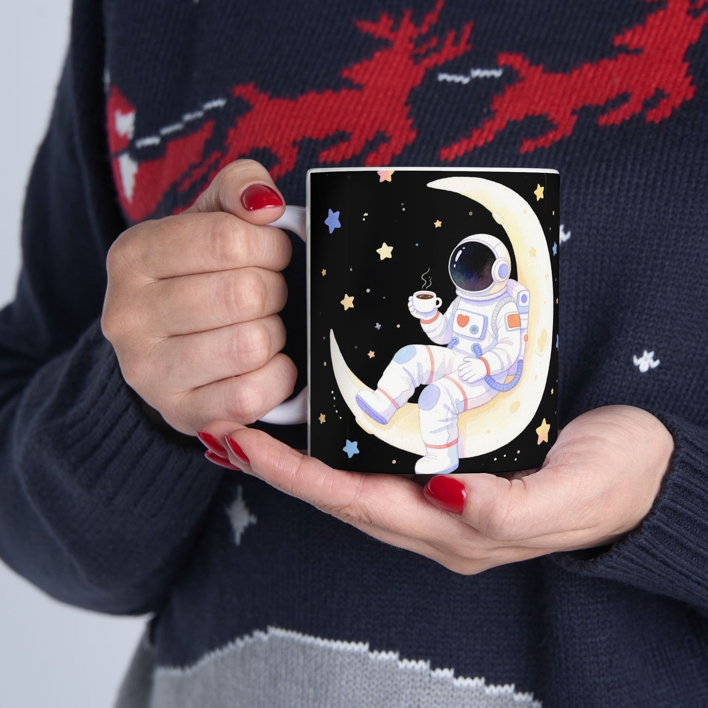 Cosmic Adventure Ceramic Mug Space Lover Gift, Space Decor Astro Mug, Night Sky Mug.