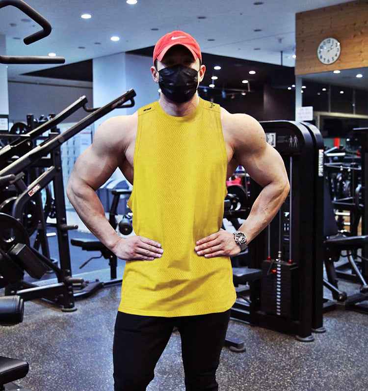 Men’s Quick-Dry Sleeveless Mesh Tank Top – Loose Fit Summer Sports Undershirt.