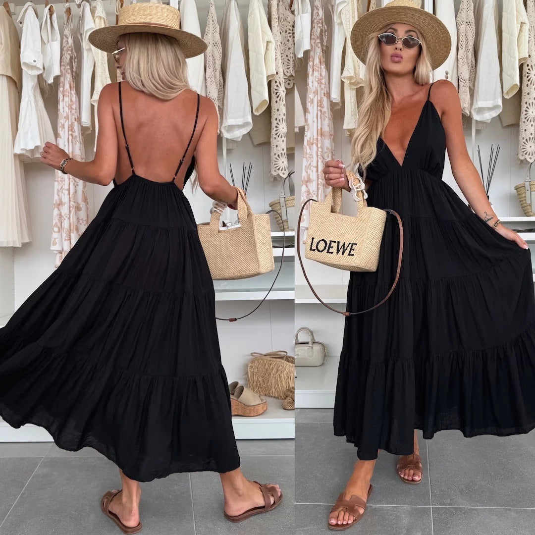 European & American Summer Sexy Suspenders Stitching Dress for Women – Stylish & Trendy cjdropshipping